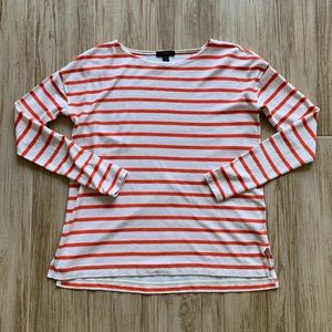 J. Crew lightweight cream & orange striped sweater